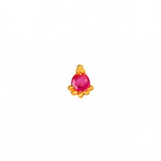 तनिष्क् सुवर्ण आभरणम्  [Tanishq 18KT Yellow Gold Ruby Nose Pin with Floral Design]
