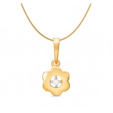 तनिष्क् सुवर्ण आभरणम्  [Tanishq 18KT Yellow Gold Diamond Pendant With Flower Design]