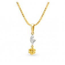 तनिष्क् सुवर्ण आभरणम्  [Tanishq 18KT Yellow Gold Diamond Pendant with Floral Design]