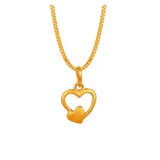 तनिष्क् सुवर्ण आभरणम्  [Tanishq 22KT Yellow Gold Pendant with Heart-shaped Design]