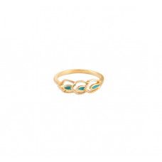 तनिष्क् सुवर्ण आभरणम्  [Tanishq Mia 14KT Yellow Gold Finger Ring with Blue Enamel]