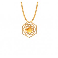तनिष्क् सुवर्ण आभरणम्  [Tanishq Mia 14KT Yellow Gold Citrine Pendant with Octagonal Design]